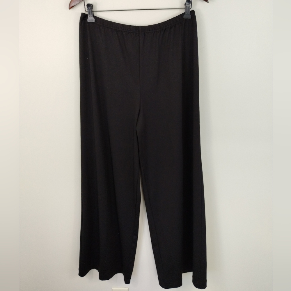The Paragon Wide-Leg Pants Size Medium Black Pull On Slinky Office Classic